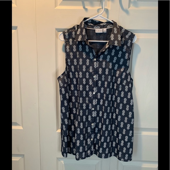 Kim Rogers Pineapple Print Top - Picture 1 of 4